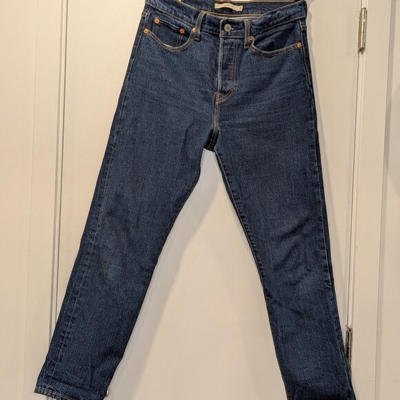 LEVI's Wedgie Dark Rinse Skinny Straight Leg Jeans - Women's sz 29 - Picture 1 of 6